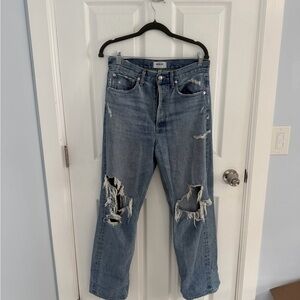 Agolde 90s straight leg distressed jeans